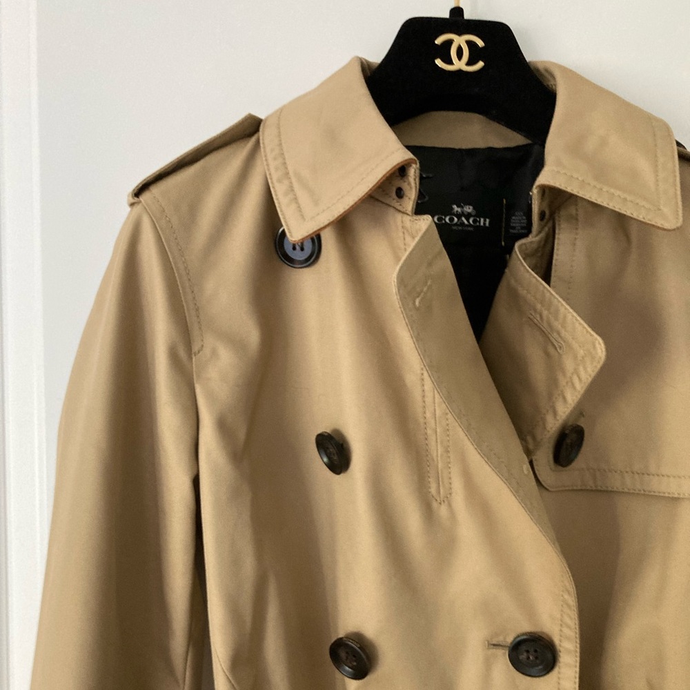 NWOT Coach Trench Coat in Khaki XXS - Picture 5 of 11